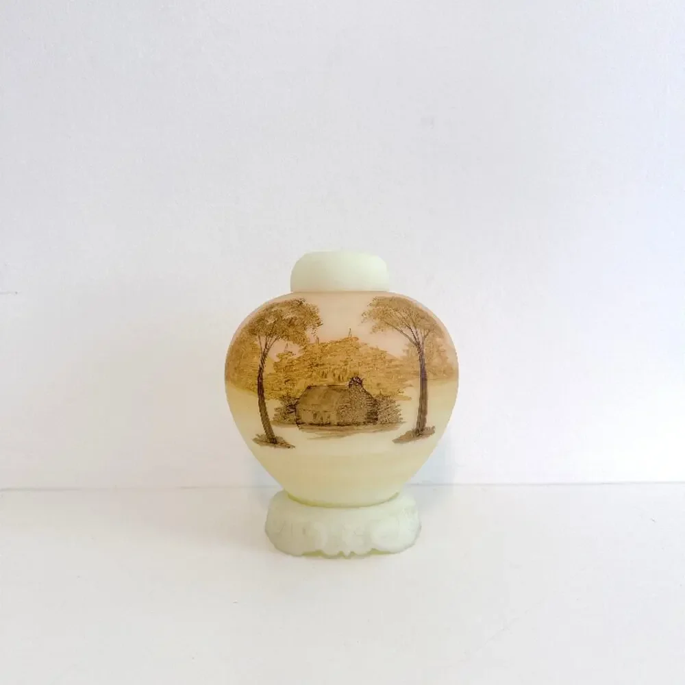 VINTAGE FENTON ART GLASS GINGER JAR 3-PC 